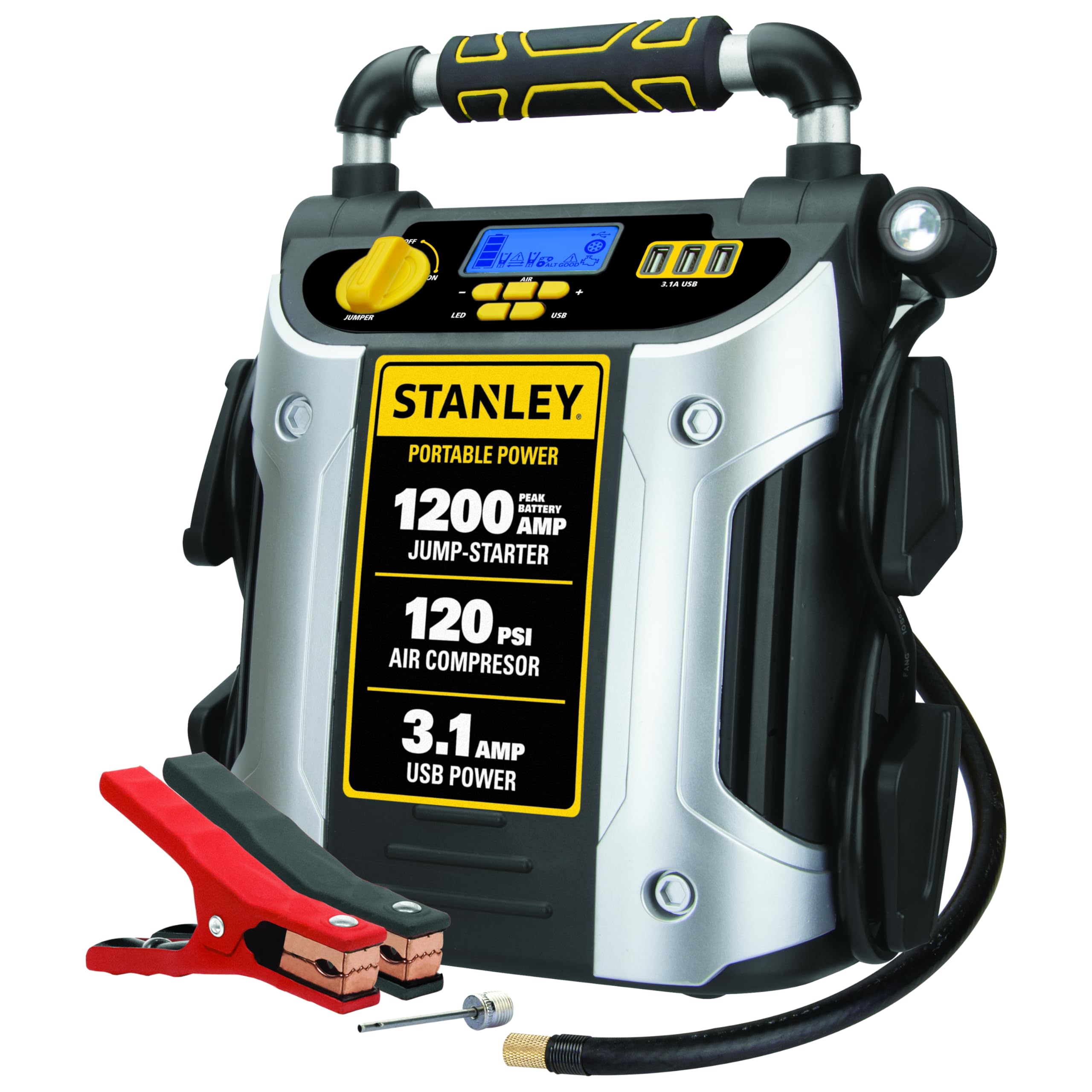 STANLEY J5C09D jump starter with 1200 peak amps for quick vehicle boosts