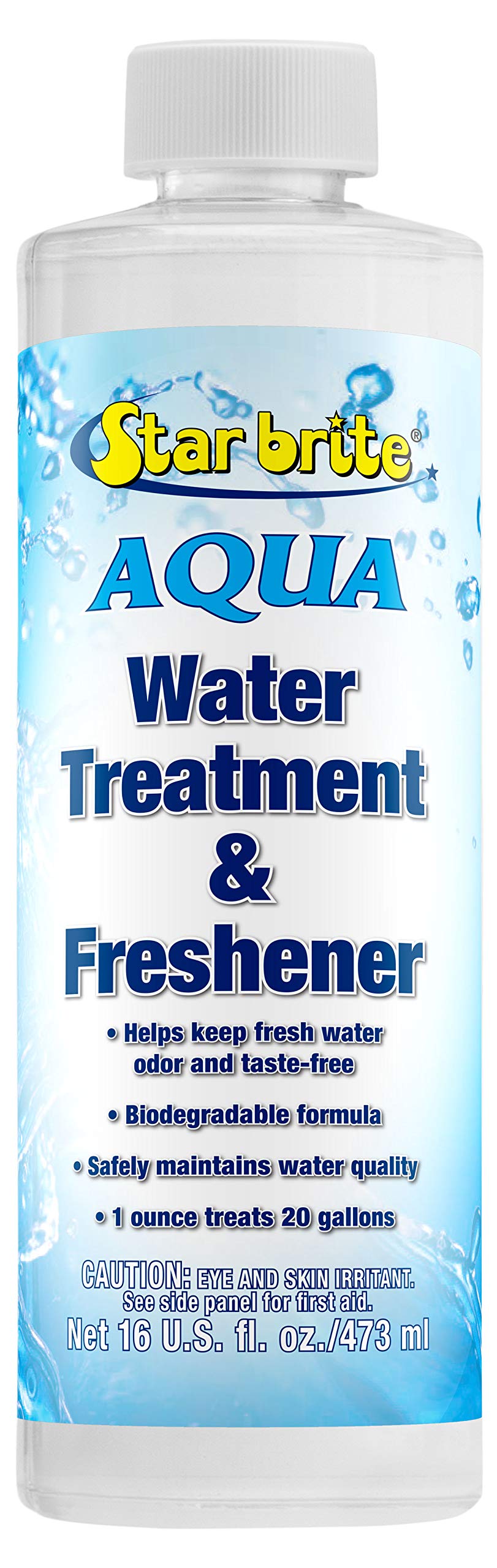 STAR BRITE Aqua Water Treatment & Freshener bottle ready to treat potable water.