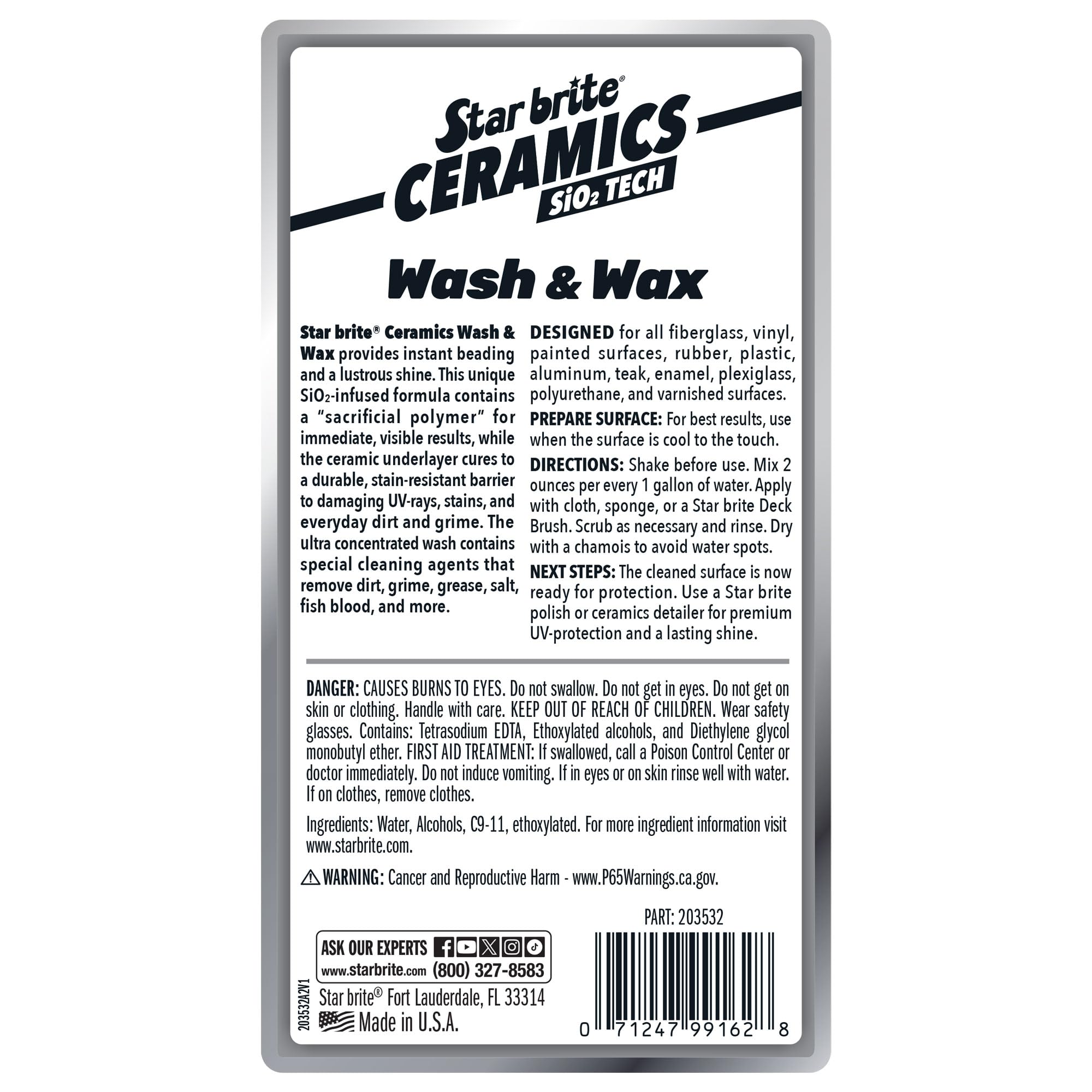 Star Brite Ceramic Wash & Wax all-in-one application tools image emphasizes versatile use