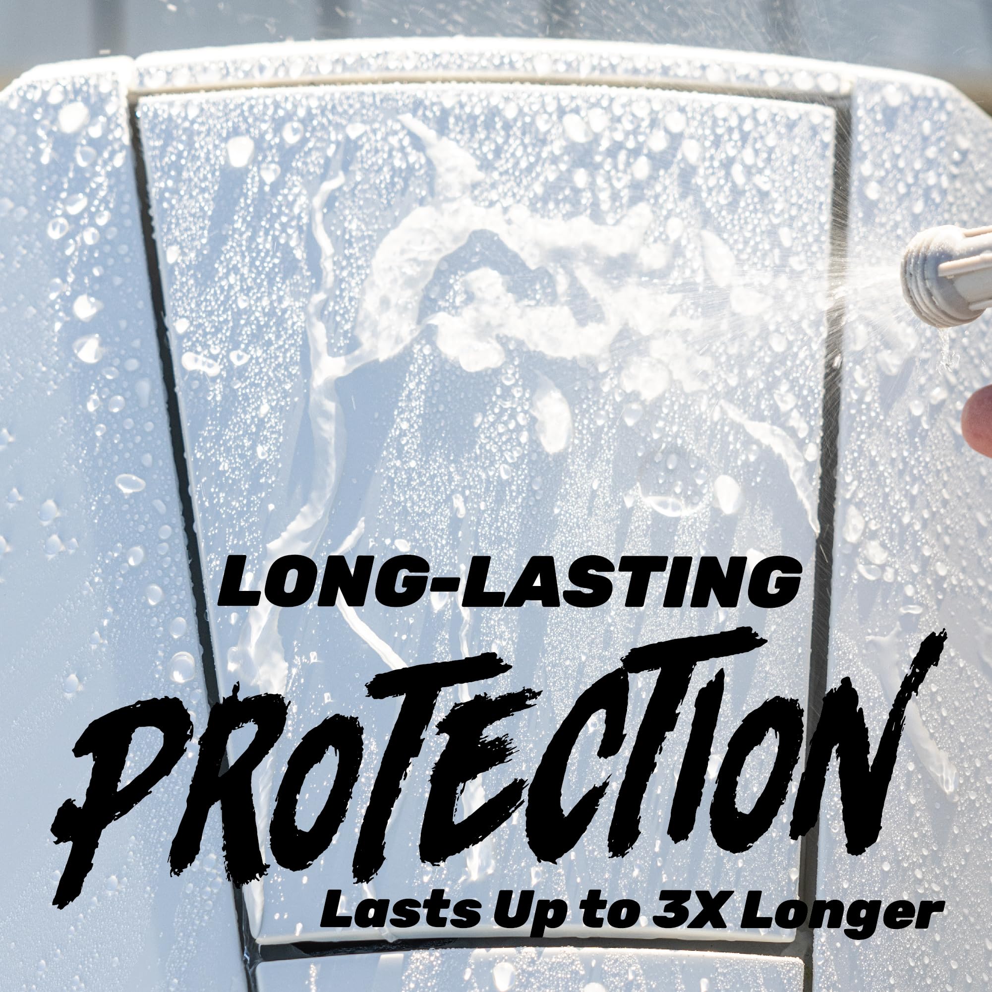 Star Brite Ceramic Wash & Wax UV-protection shot preserves color after sun exposure