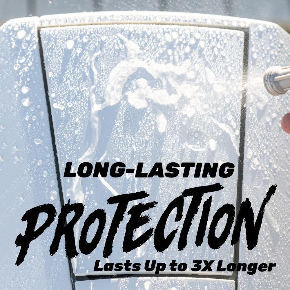 Star Brite Ceramic Wash & Wax UV-protection shot preserves color after sun exposure