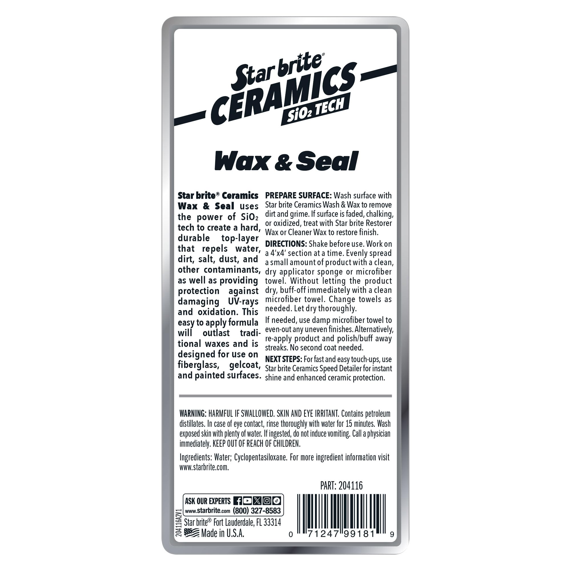 STAR BRITE Ceramics Wax & Seal aftercare spray demonstrates easy touch-ups and continued protection