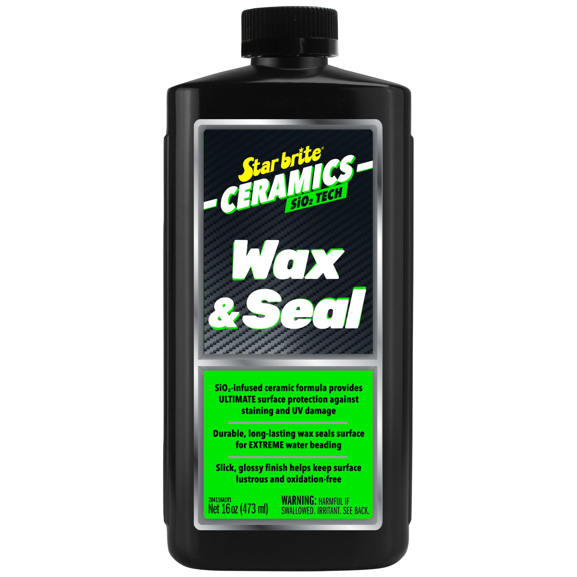 STAR BRITE Ceramics Wax & Seal Green Apple bottle pour shows easy application and protection
