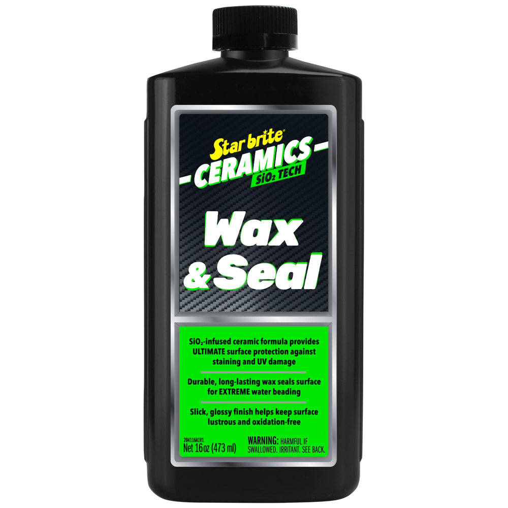 STAR BRITE Ceramics Wax & Seal Green Apple bottle pour shows easy application and protection