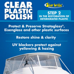 STAR BRITE Clear Plastic Polish Step 2 before after shows clarity improvement