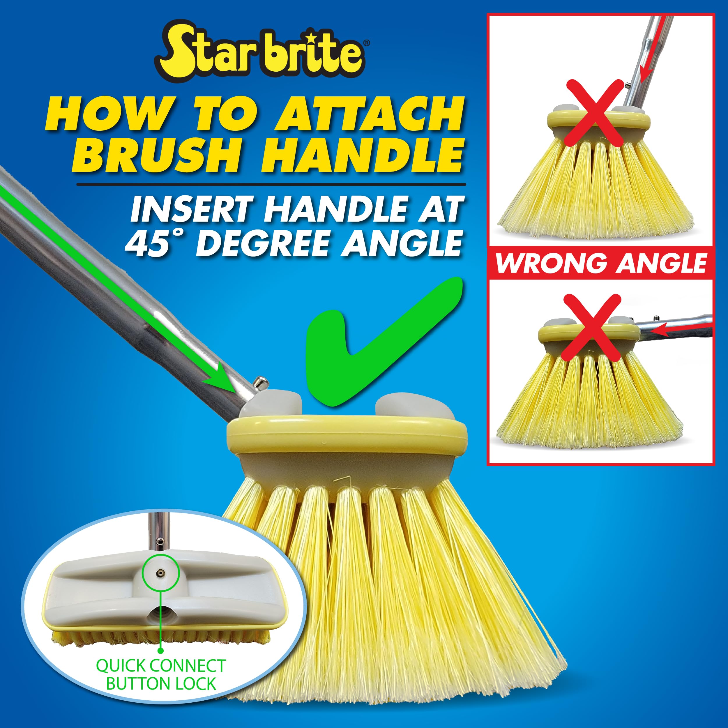 STAR BRITE brush head fits Extend-A-Brush or three-quarter-inch threaded handles.