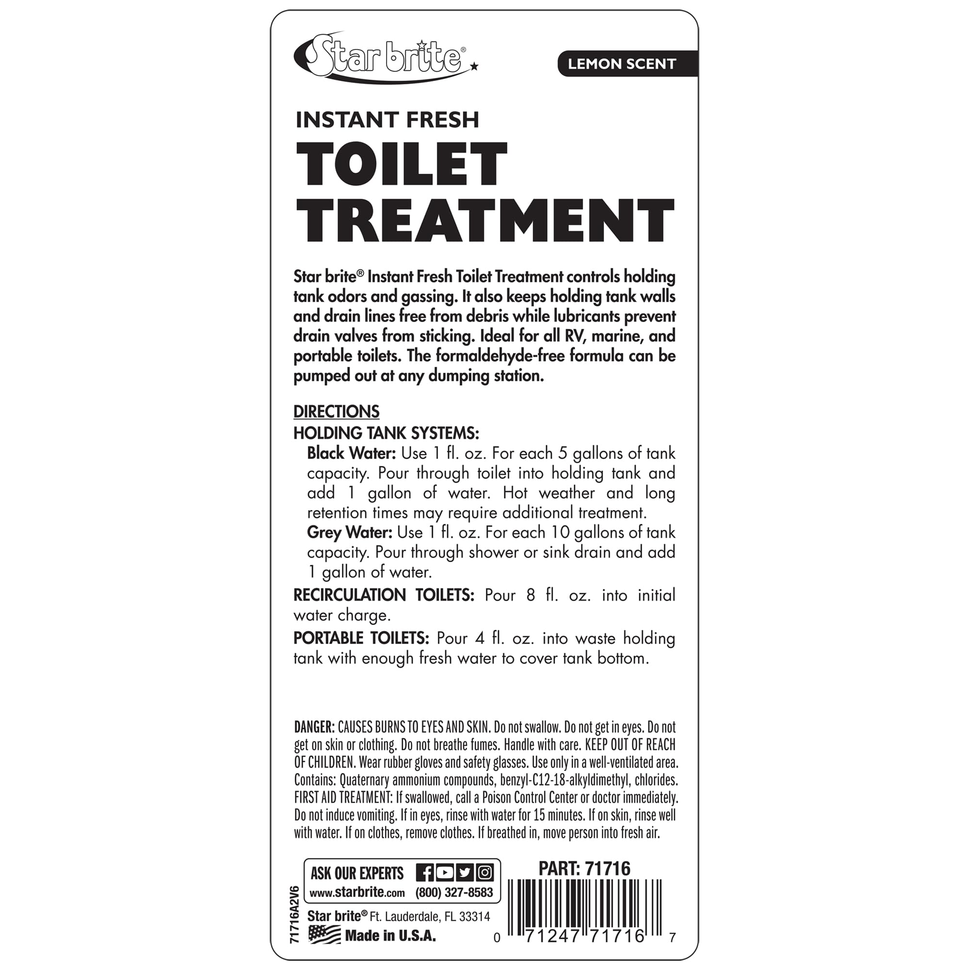 STAR BRITE Instant Fresh pour demonstrates easy dosing for boats and campers.