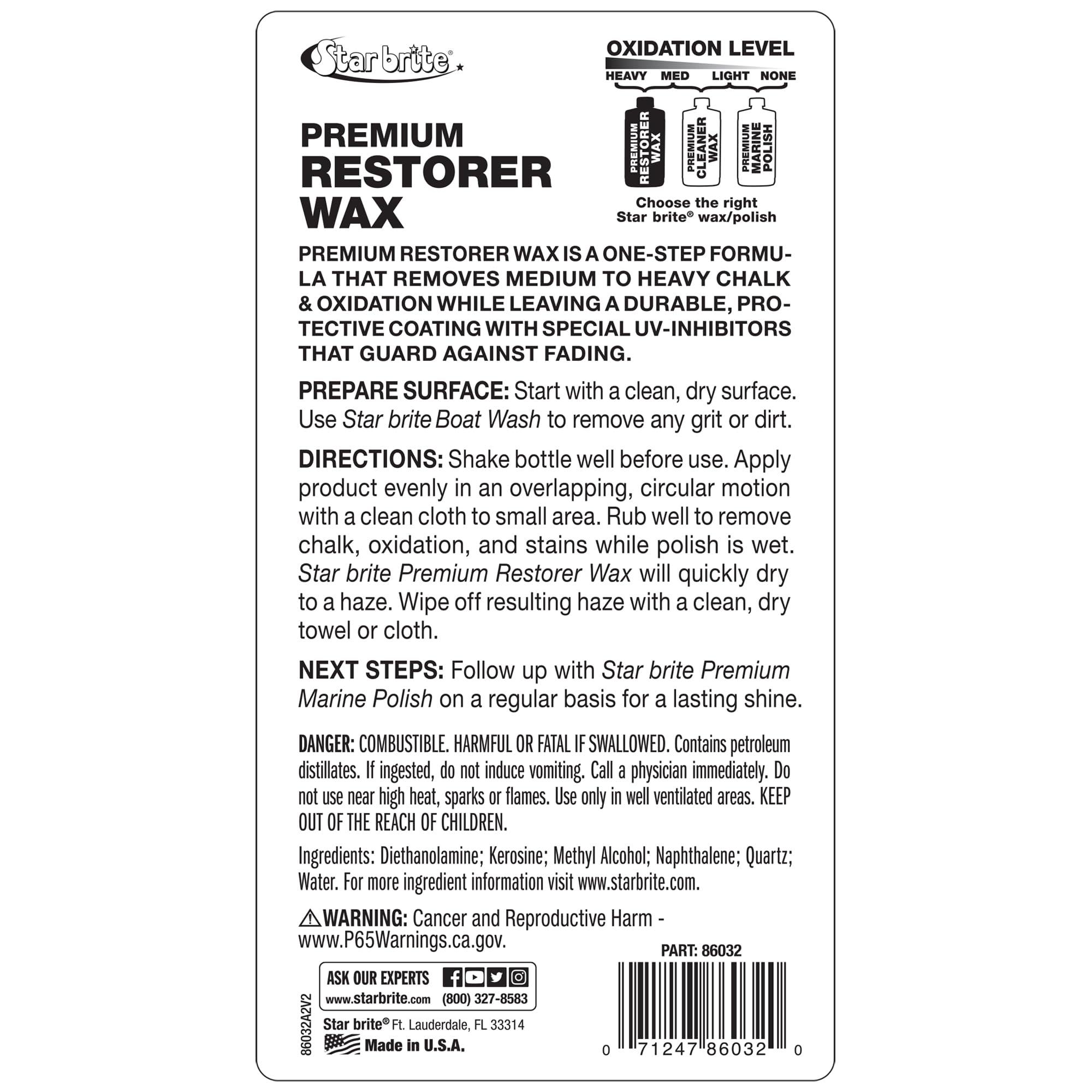 Star Brite Premium Restorer Wax delivers a deep, lasting shine on surfaces