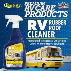STAR BRITE Rubber Roof Cleaner brush action image showing safe, effective scrubbing