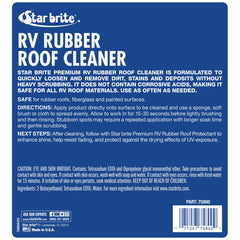 STAR BRITE Premium RV Roof Cleaner spray application demonstrates light brushing to lift grime