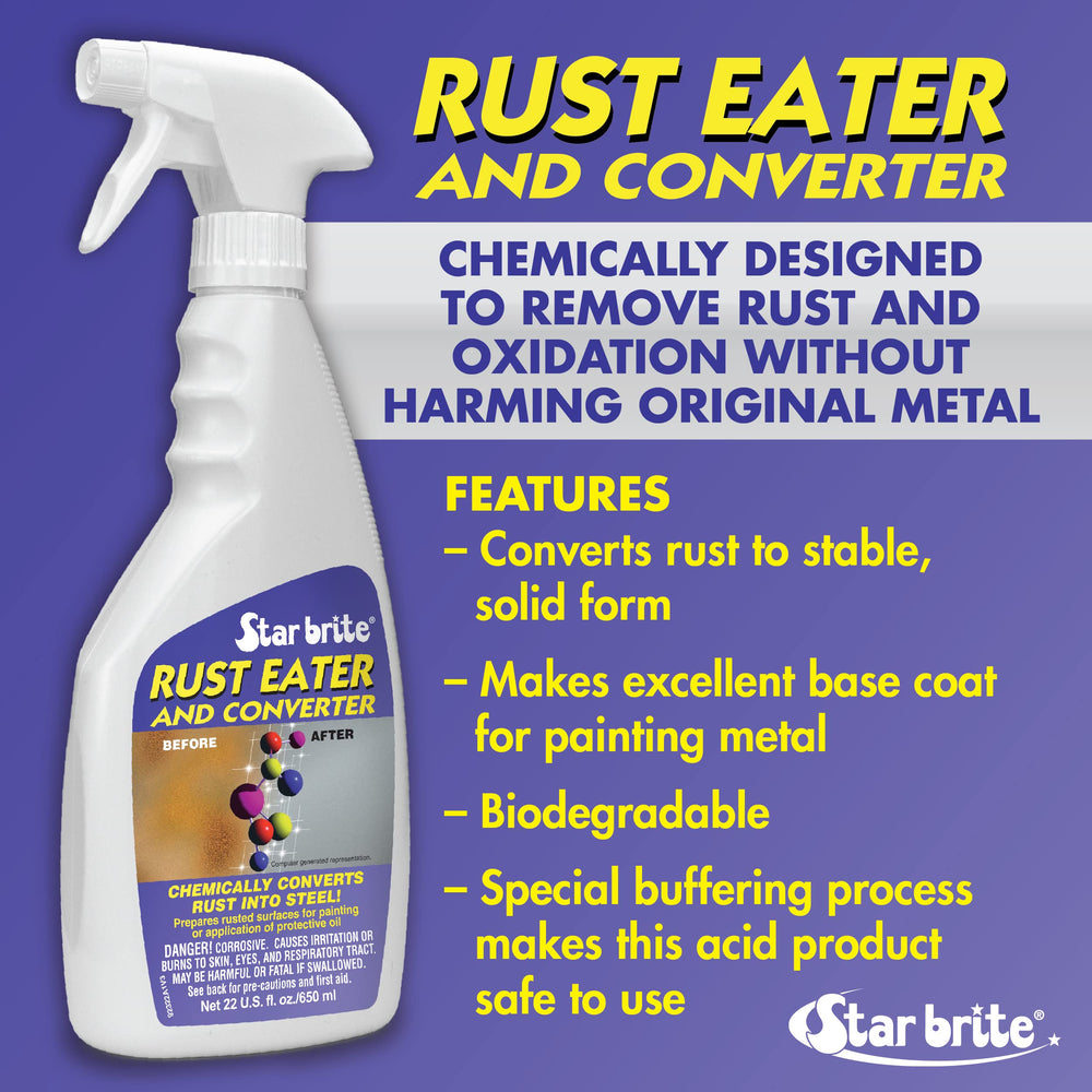 STAR BRITE Rust Eater applied by spray, brush, or dip for versatile DIY use.