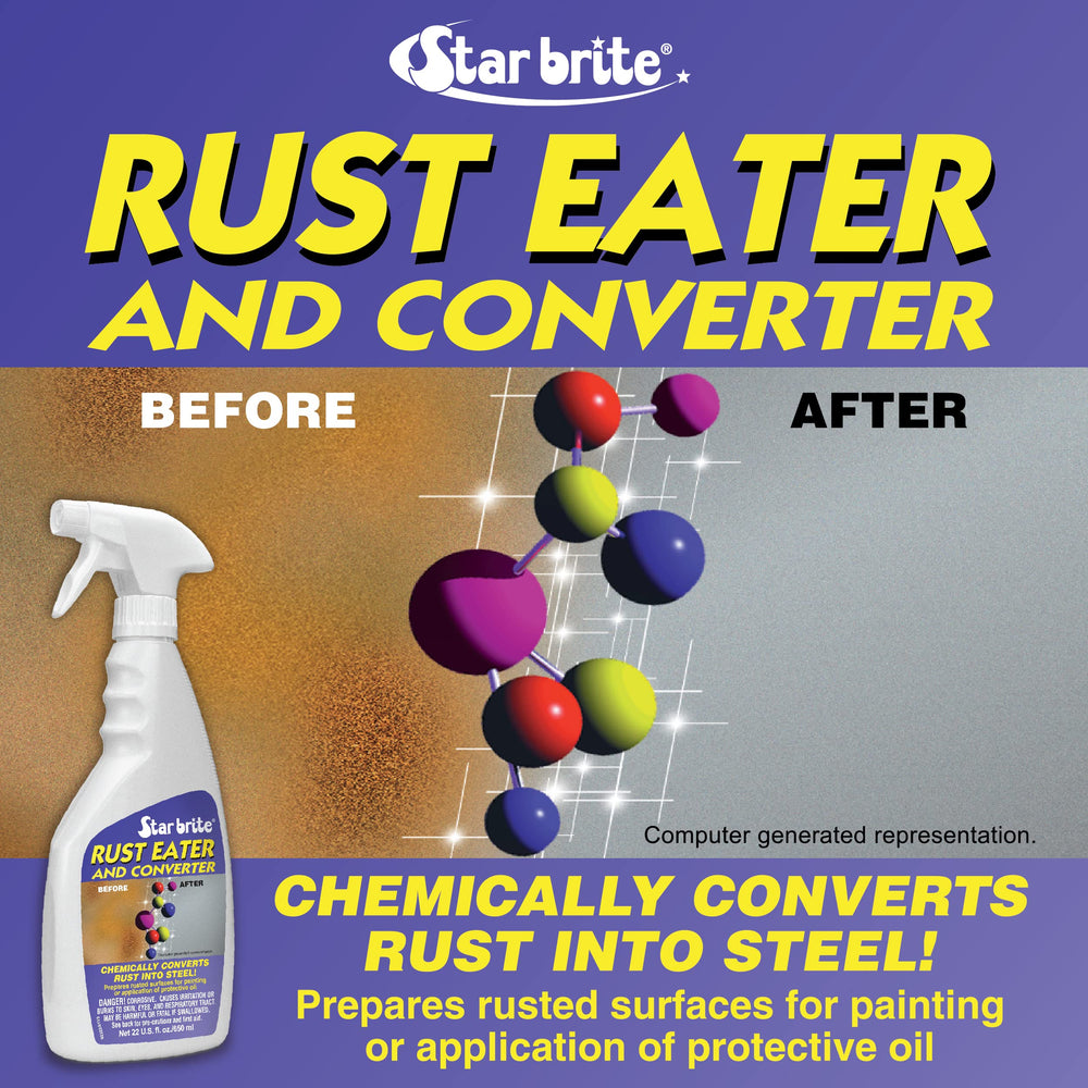 STAR BRITE Rust Eater transforms rust into a stable base for painting.