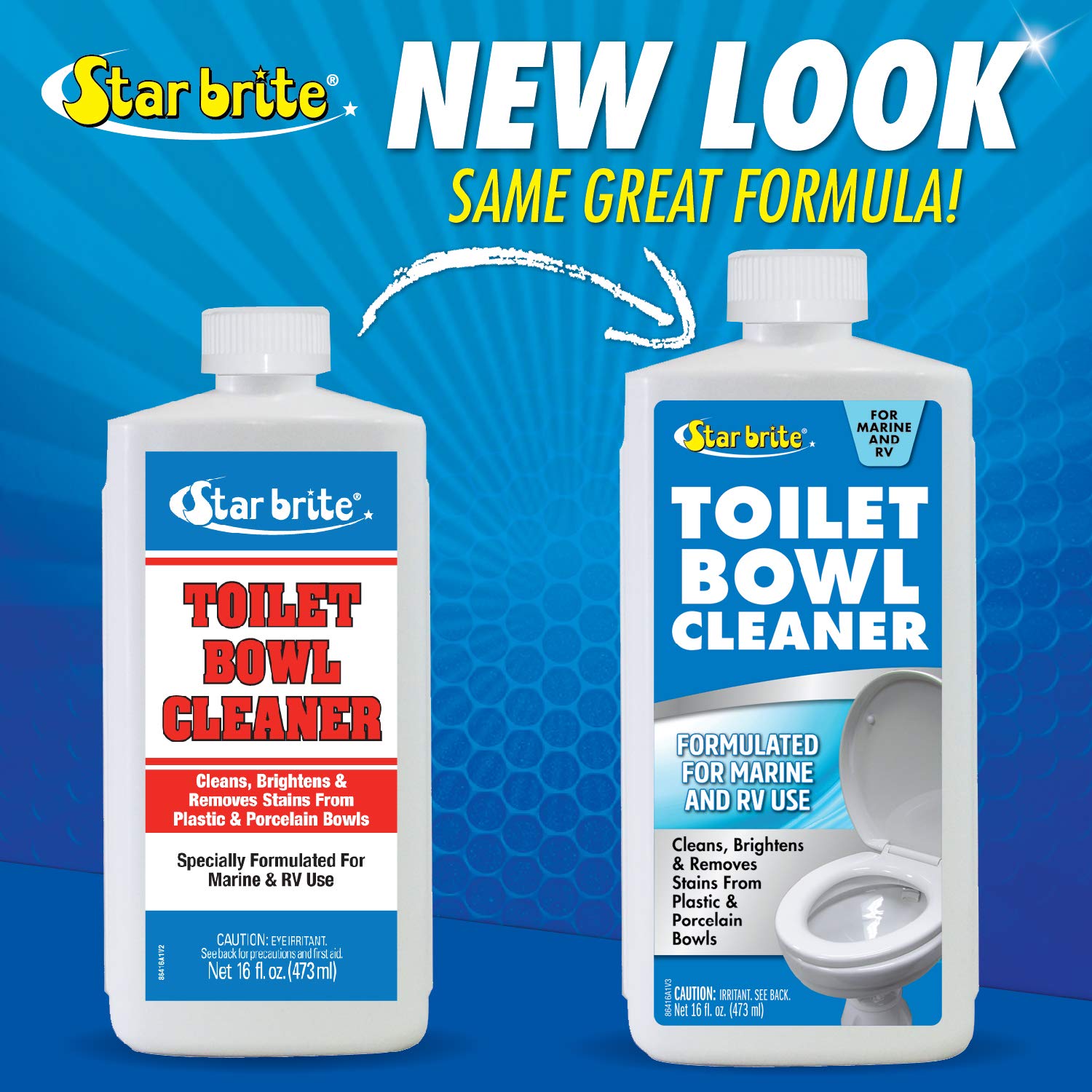 STAR BRITE bottle demonstrates easy pour and no-scrub use for quick cleaning.