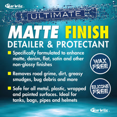 STAR BRITE Ultimate Matte Finish Detailer application on matte wrap for streak-free protection.