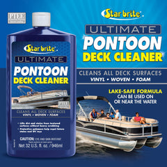 STAR BRITE Pontoon Deck Cleaner on fiberglass surface after cleaning