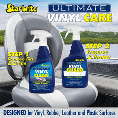 STAR BRITE Ultimate Vinyl Guard provides UV protection for boat, car, and RV interiors.