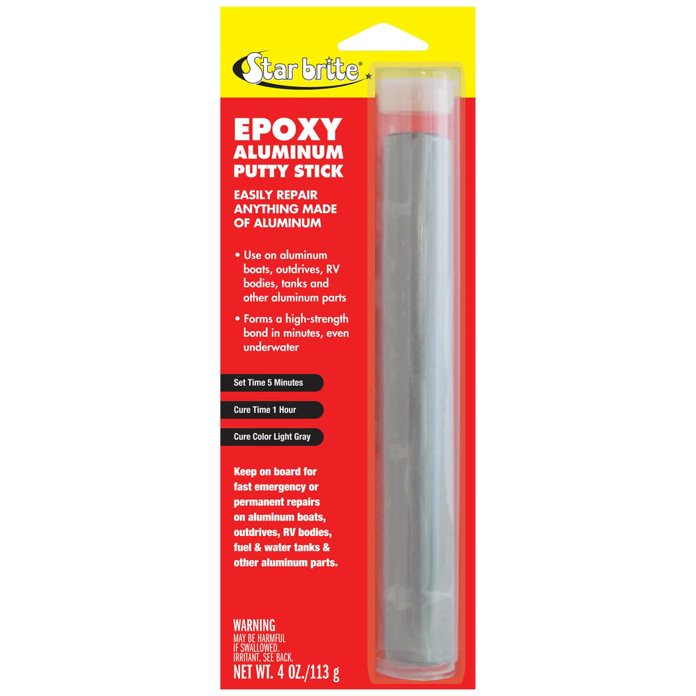 STAR BRITE epoxy aluminum putty stick repairing underwater hulls with a durable fix