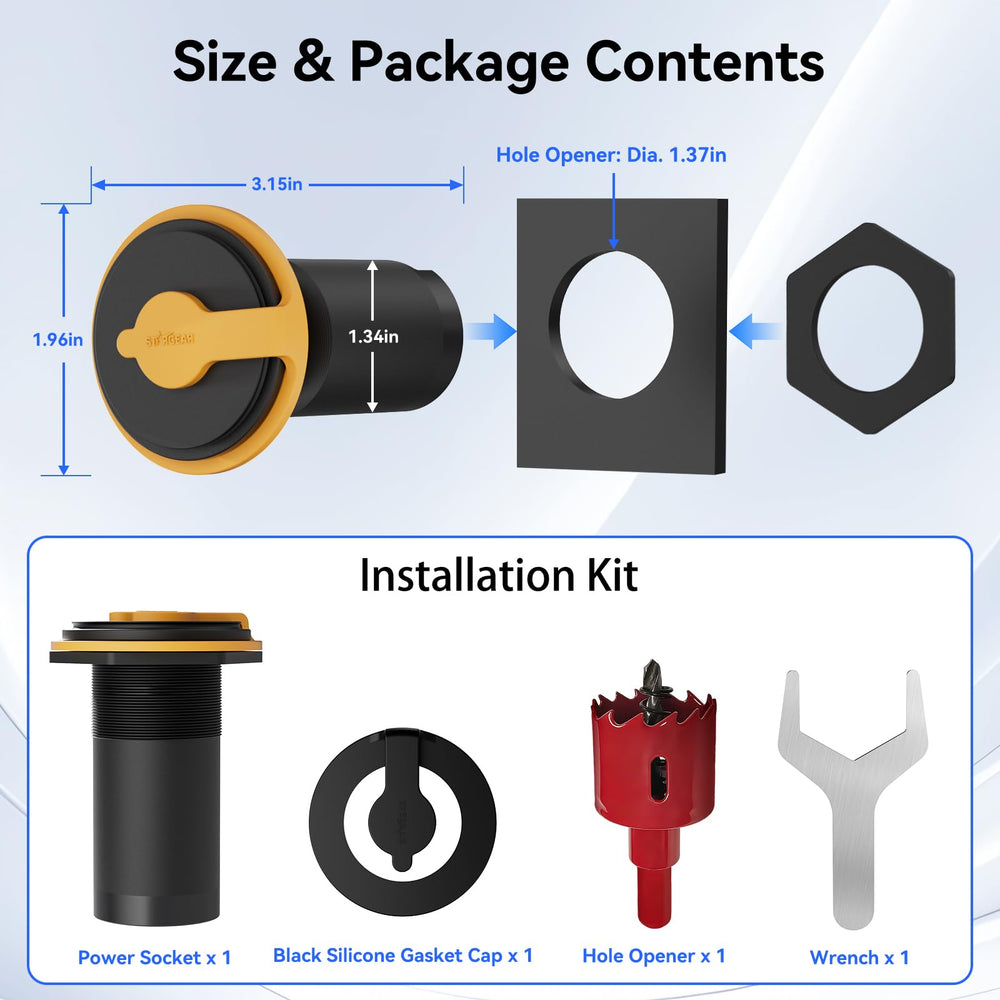 STARGEAR sealed gasket cap provides IP67 protection against rain and dust