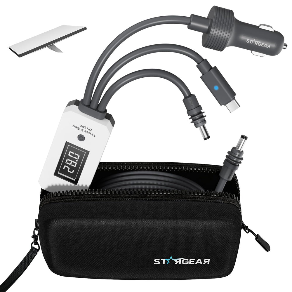 STARGEAR Starlink Mini Cable, 3-in-1 view, showing versatile power inputs for mobile use.