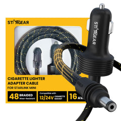 STARGEAR Starlink Mini cable with DC cigarette lighter connector for on the go power