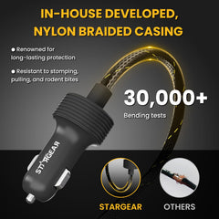 STARGEAR strain-relief design reduces wear during frequent flexing.