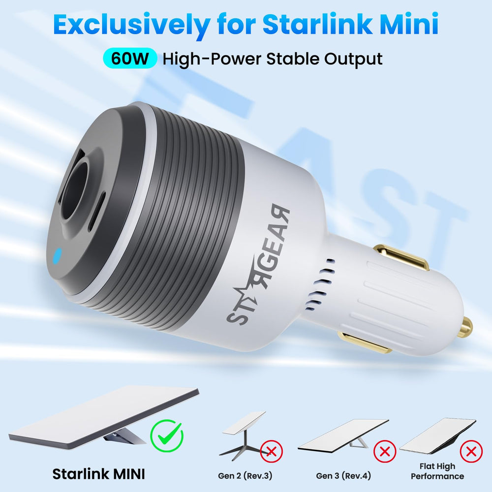 STARGEAR Starlink Mini Car Adapter heat-dissipation design during drive.