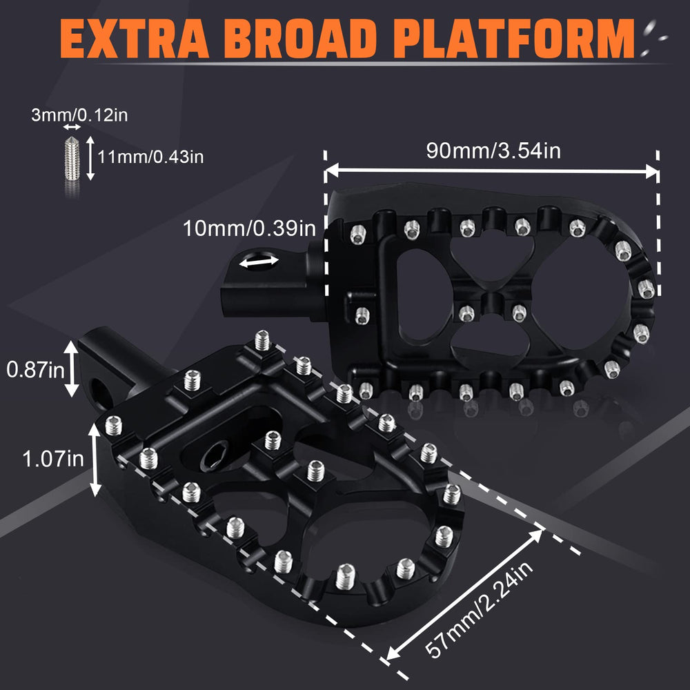 StarknightMT adjustable 360-degree footpeg demonstrating flexible angle fit.