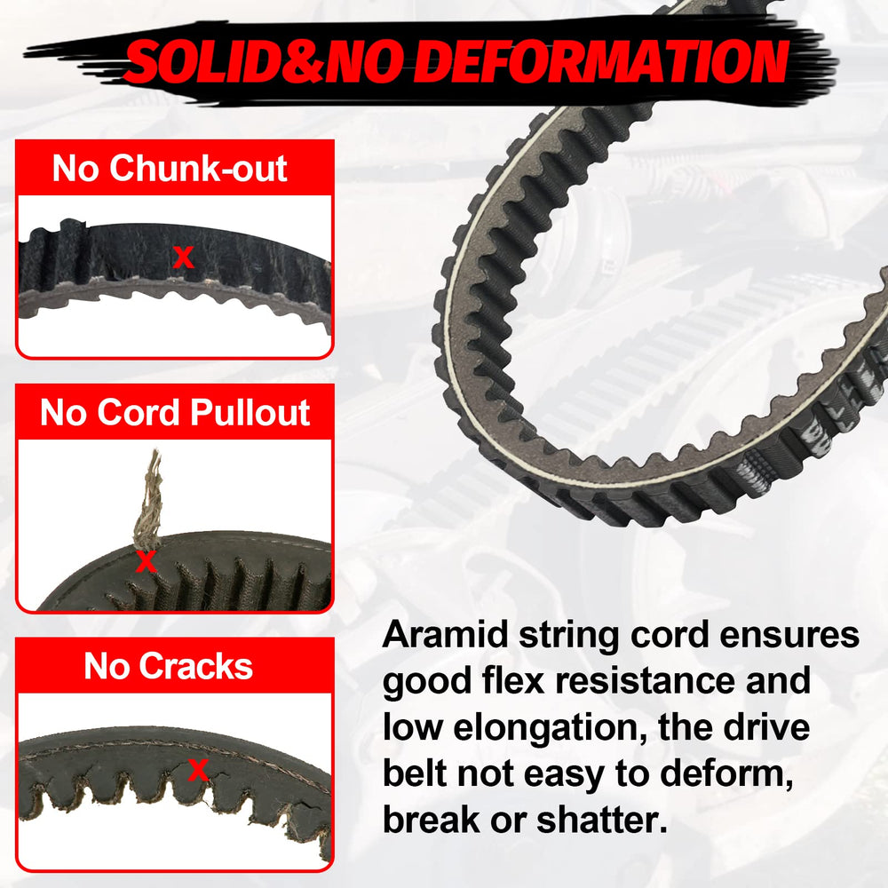 StarknightMT belt shows nylon fabric layers reducing noise and improving grip.