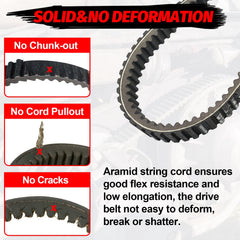 StarknightMT belt shows nylon fabric layers reducing noise and improving grip.