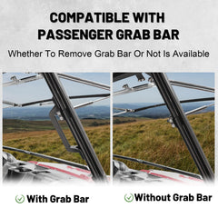 StarknightMT flip windshield with gas struts for rapid airflow on hot trail rides.