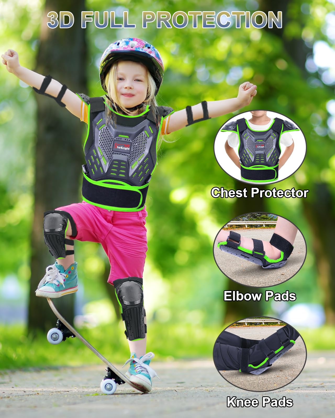 StarknightMT Kids Chest Protector adjustable straps for easy fit