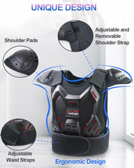 StarknightMT kids dirt bike gear back chest protector shields spine safely