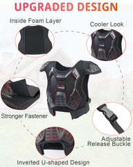 StarknightMT kids chest protector back view highlighting impact-absorbing design.
