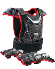 StarknightMT kids chest protector front view offering strong protection during motocross.