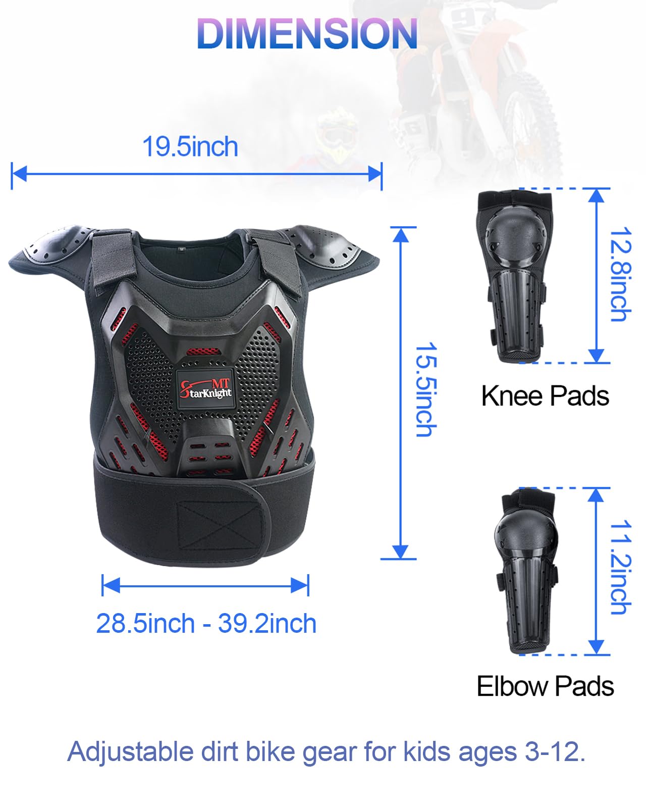 StarknightMT kids dirt bike gear durable mesh enhances comfort