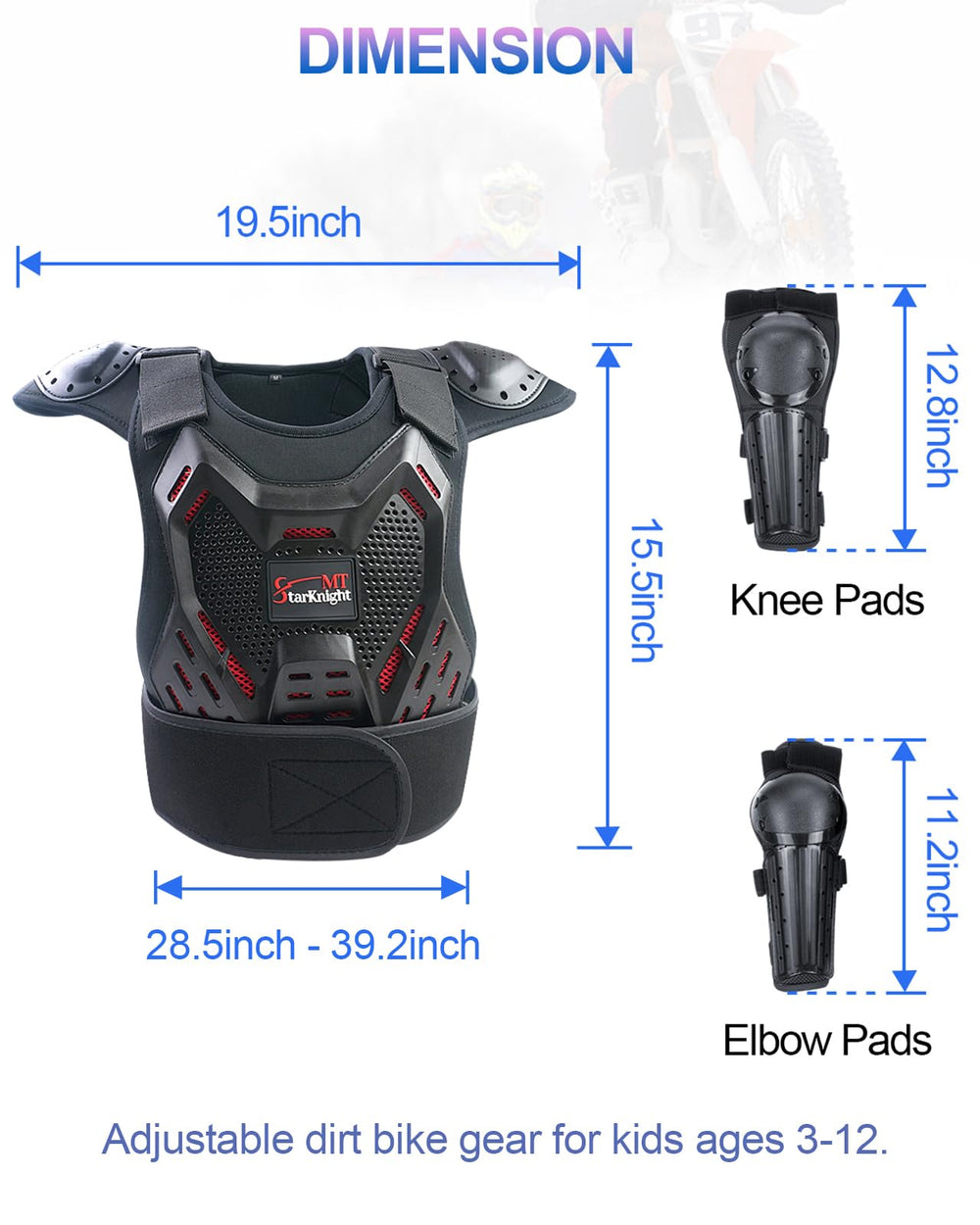 StarknightMT kids dirt bike gear durable mesh enhances comfort