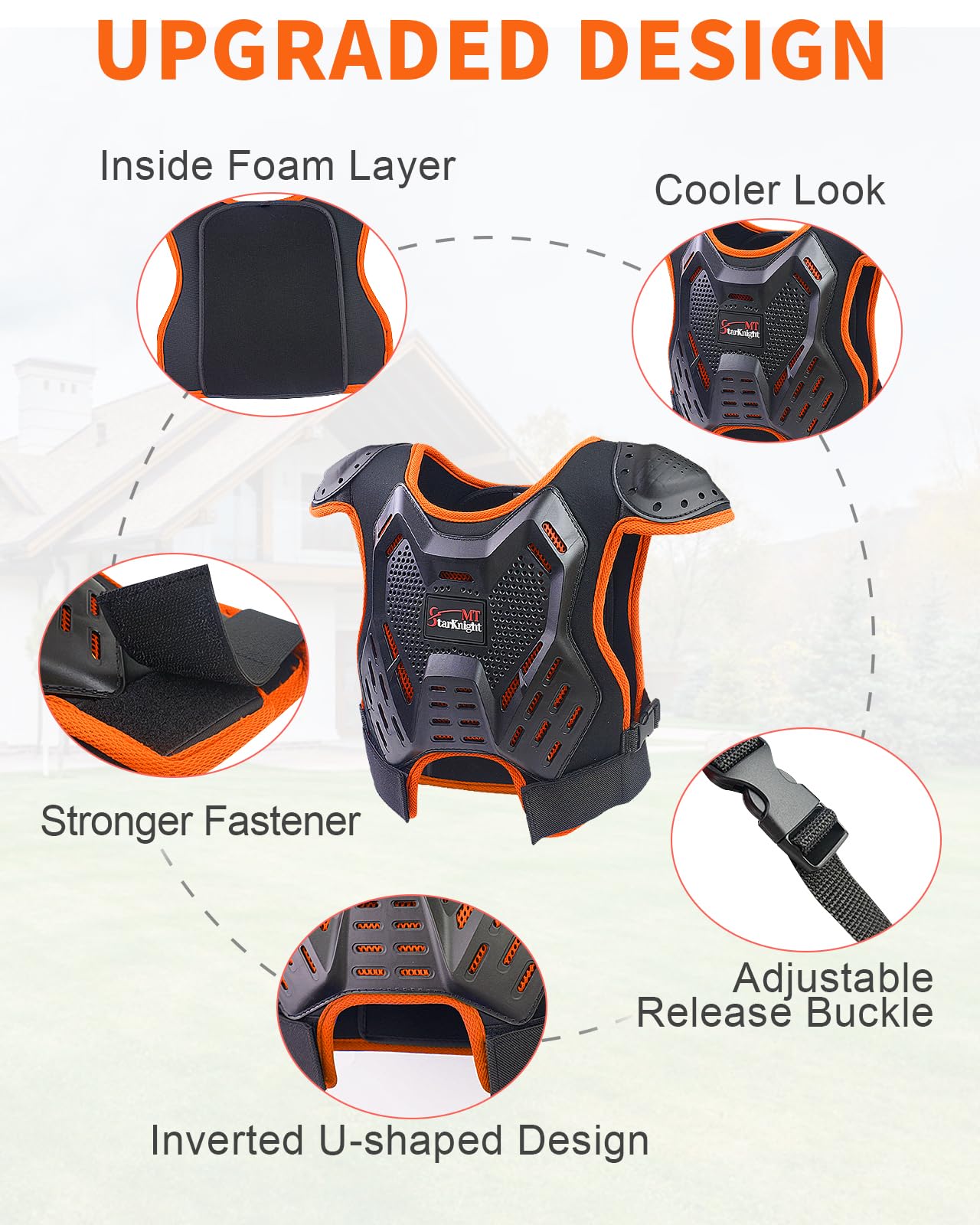 StarknightMT kids dirt bike gear elbow pads with arc shell for impact protection
