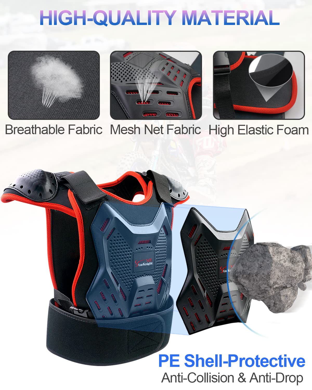 StarknightMT shoulder protection guards shoulders during off-road rides.