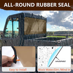 StarknightMT EV rear window shielding cab from wind and rain