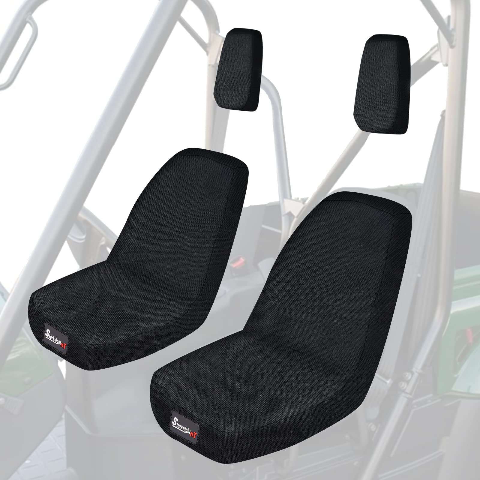 StarknightMT Rhino seat cover front view with rugged 1680D fabric protection.