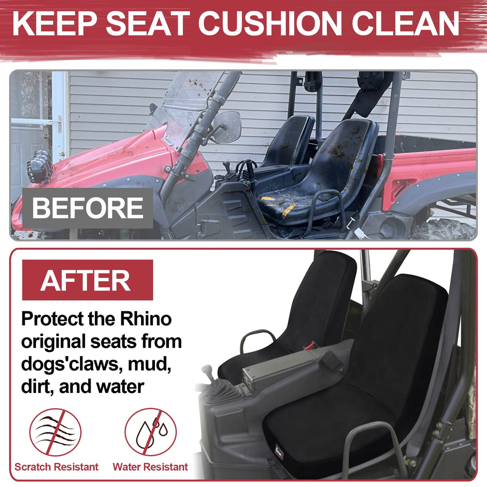 StarknightMT Rhino seat cover waterproof coating protects seats from rain and splashes.
