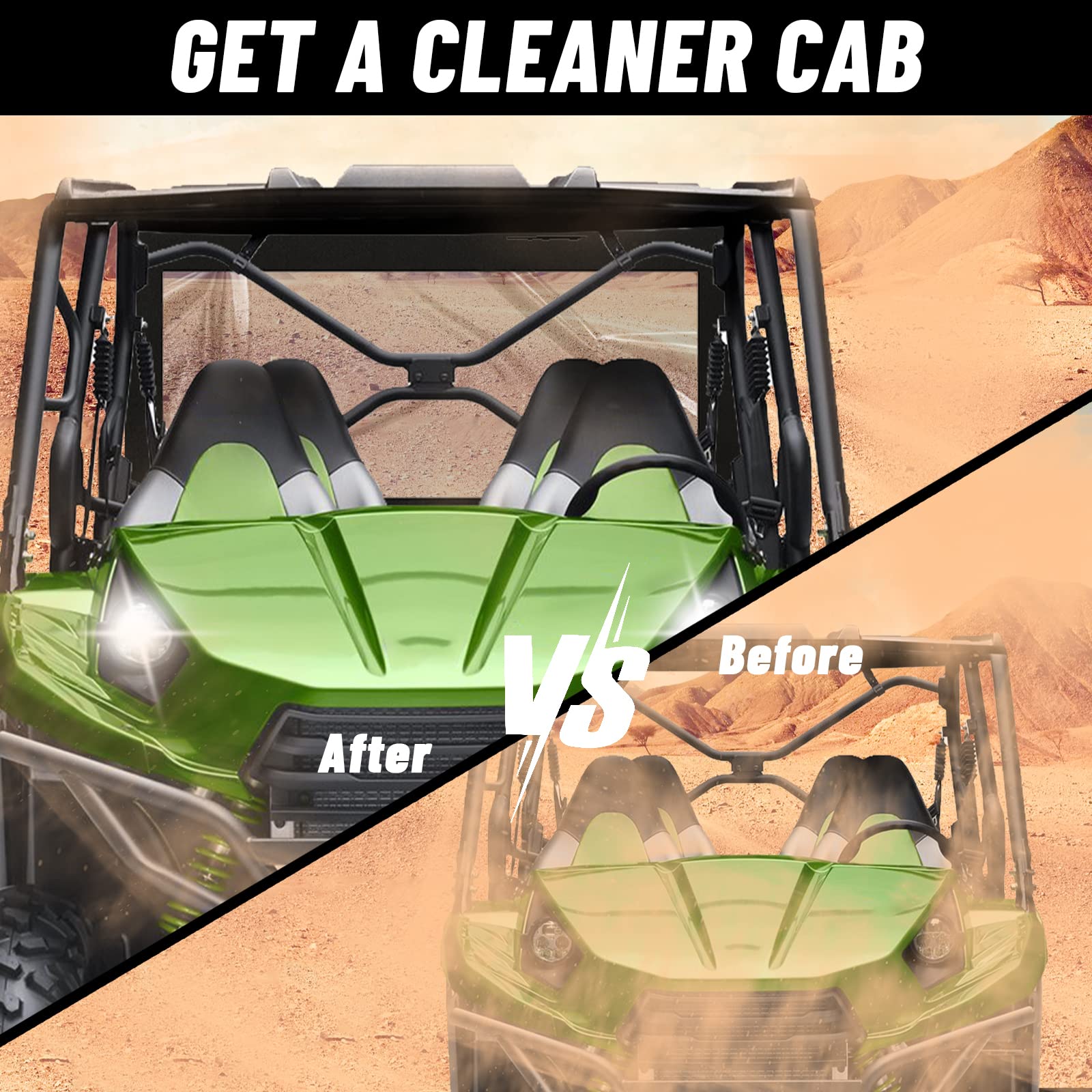 StarknightMT rear windscreen with waterproof fabric to keep out rain and spray.