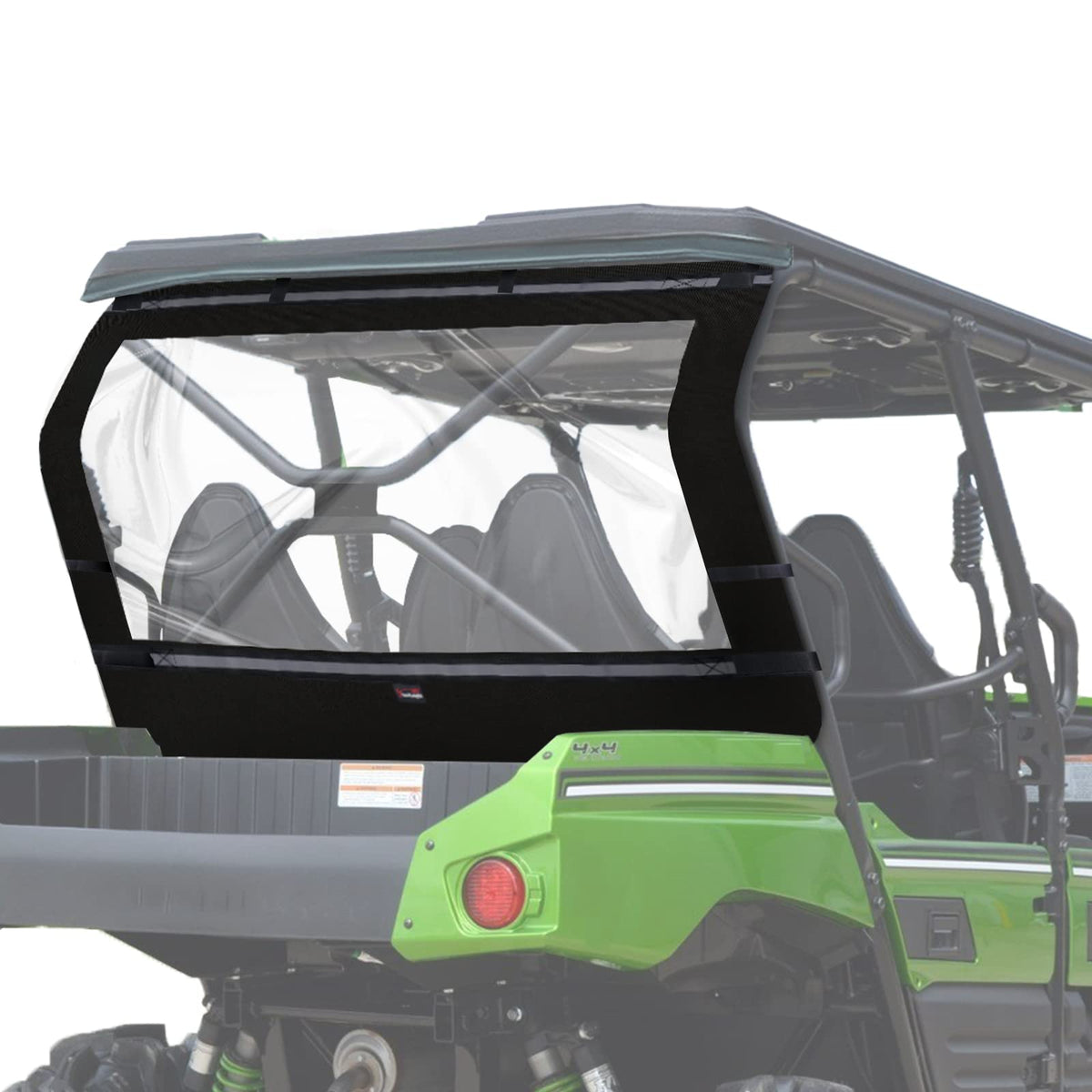 StarknightMT TERYX soft rear window with back dust panel on 800 model, reducing dust intrusion.