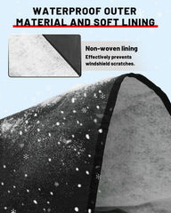 StarknightMT windshield cover showing 800D durable material and scratch resistance