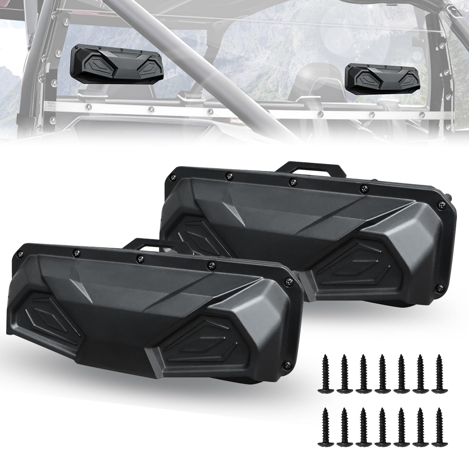StarknightMT windshield vents install on polycarbonate windshield to improve airflow