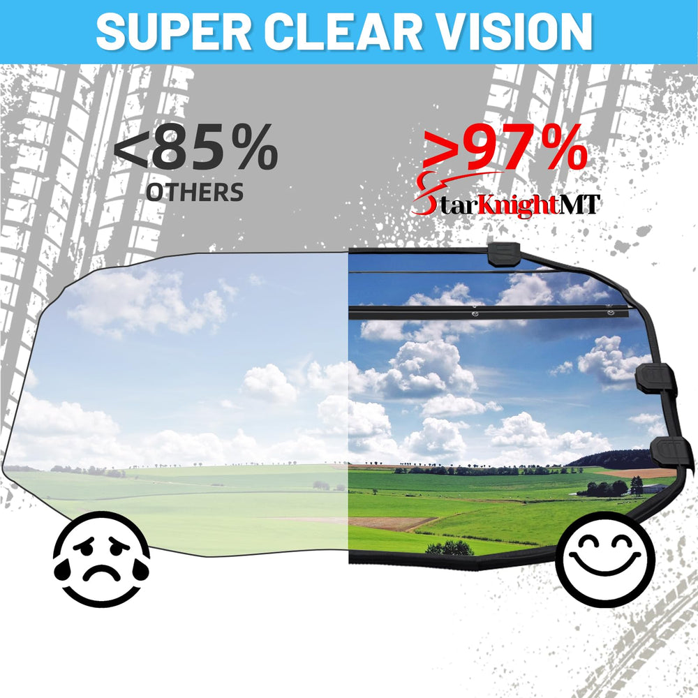 StarknightMT X3 windshield UV resistance maintains clarity in sun.