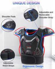 StarknightMT youth motocross armor shoulder blue supports flexible protection.