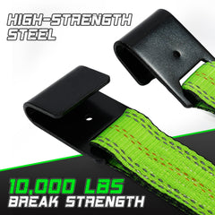 STARLEAPARTS ratchet-ready strap works with most ratchets for versatile towing setups.
