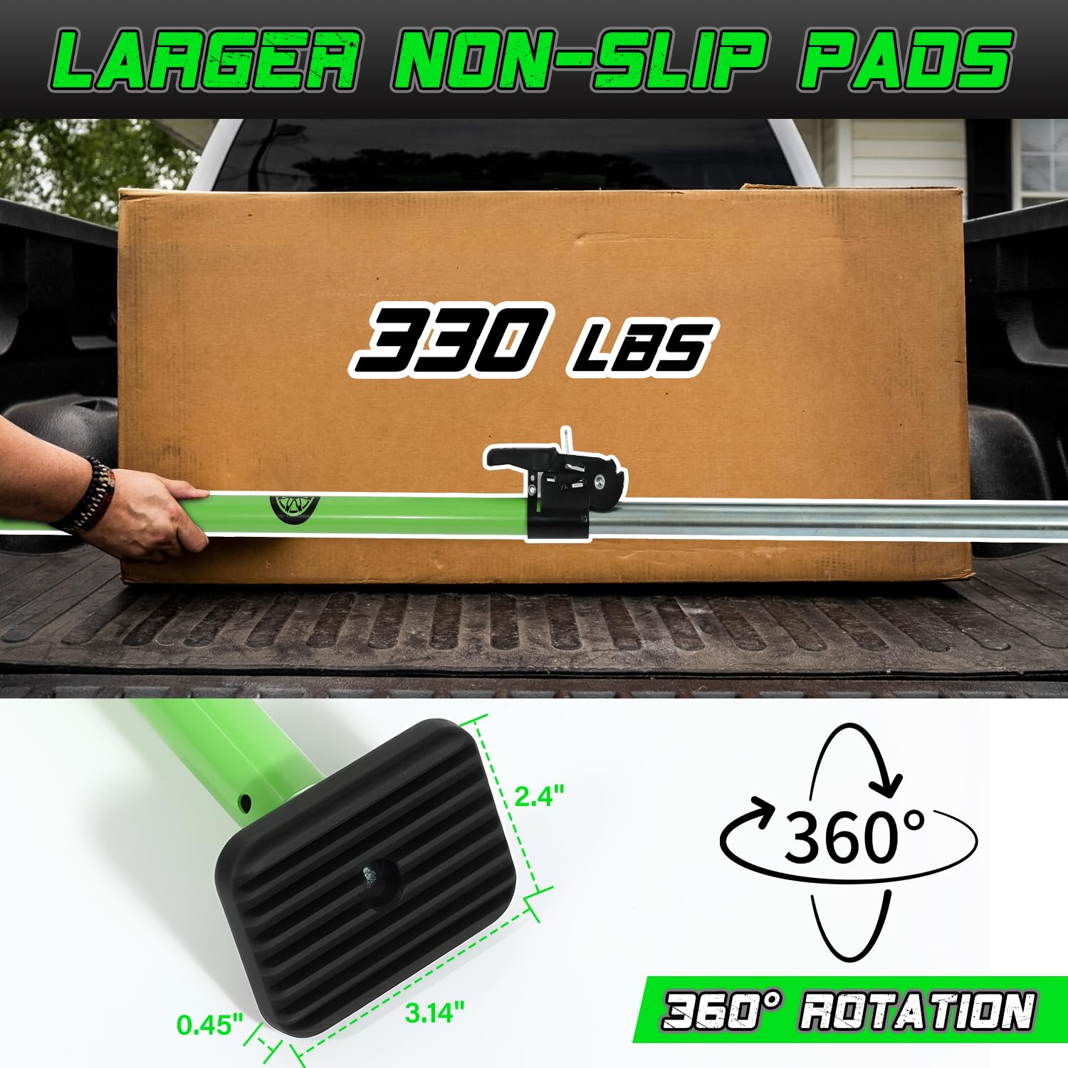 STARLEAPARTS cargo bar delivers 330lbs capacity for heavier loads.