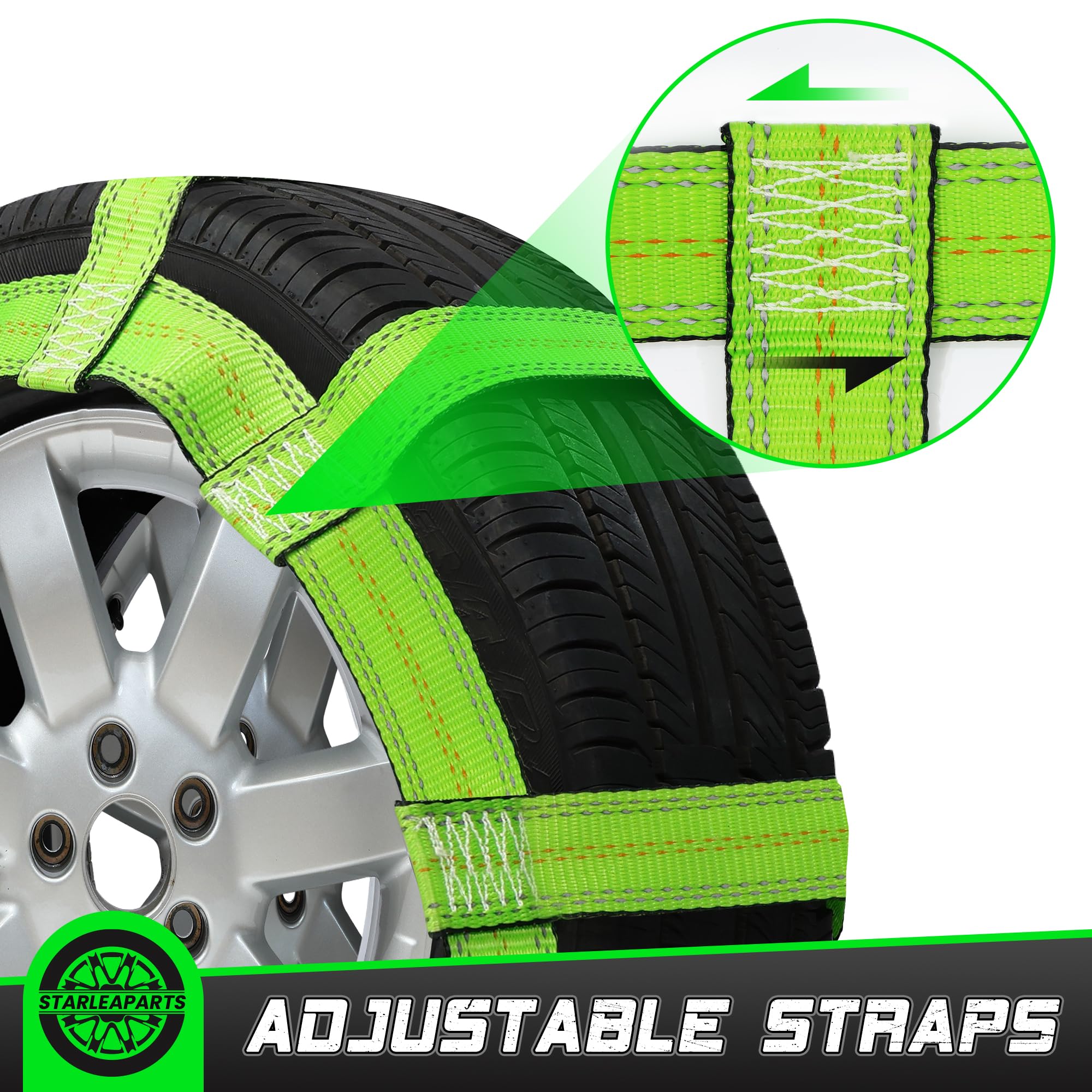 STARLEAPARTS wheel net keeps wheels snug and prevents sliding during transport.
